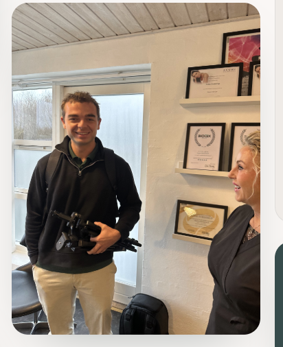 På videoshoot hos Lone fra Clinic Beauty Line i Tranbjerg